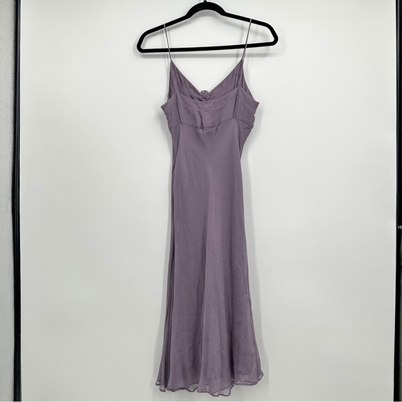 Y2K Vintage Max And Cleo Purple Cami Slip Midi Floral Rose Dress Size XS - Picture 3 of 4